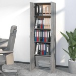 vidaXL Dulap de birou, gri sonoma, 60x32x190 cm, lemn prelucrat vidaXL Dulap de birou, gri sonoma, 60x32x190 cm, lemn prelucrat