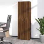 vidaXL Dulap de birou, stejar maro, 60x32x190 cm, lemn prelucrat vidaXL Dulap de birou, stejar maro, 60x32x190 cm, lemn prelucrat