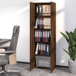 vidaXL Dulap de birou, stejar maro, 60x32x190 cm, lemn prelucrat vidaXL Dulap de birou, stejar maro, 60x32x190 cm, lemn prelucrat