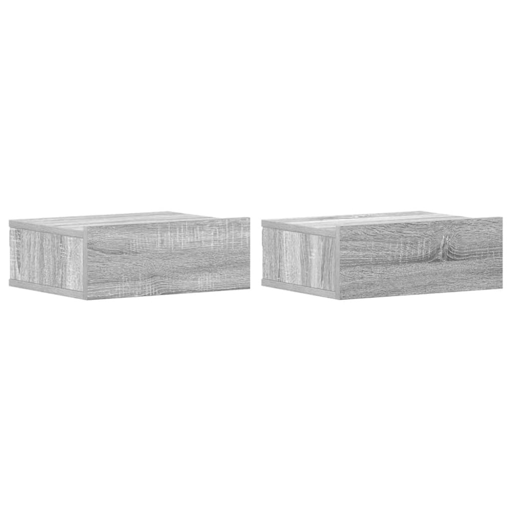 vidaXL Noptiere plutitoare 2 buc gri sonoma 40x30x15 cm lemn prelucrat