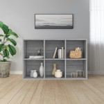 vidaXL Bibliotecă/Servantă, gri sonoma, 66x30x98 cm, lemn prelucrat vidaXL Bibliotecă/Servantă, gri sonoma, 66x30x98 cm, lemn prelucrat