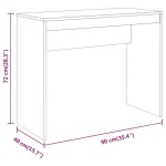 vidaXL Birou, gri sonoma, 90x40x72 cm, lemn prelucrat