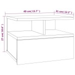 vidaXL Noptieră plutitoare, gri sonoma, 40x31x27 cm, lemn prelucrat