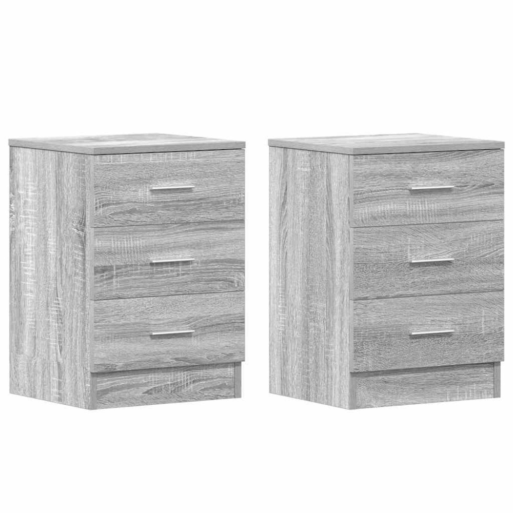 vidaXL Noptieră, 2 buc., gri sonoma, 38x35x56 cm, lemn prelucrat