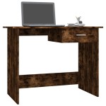 vidaXL Birou, stejar fumuriu, 100x50x76 cm, lemn prelucrat