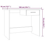 vidaXL Birou, gri sonoma, 100x50x76 cm, lemn prelucrat