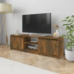vidaXL Comodă TV, stejar fumuriu, 120x30x35,5 cm, lemn prelucrat vidaXL Comodă TV, stejar fumuriu, 120x30x35,5 cm, lemn prelucrat
