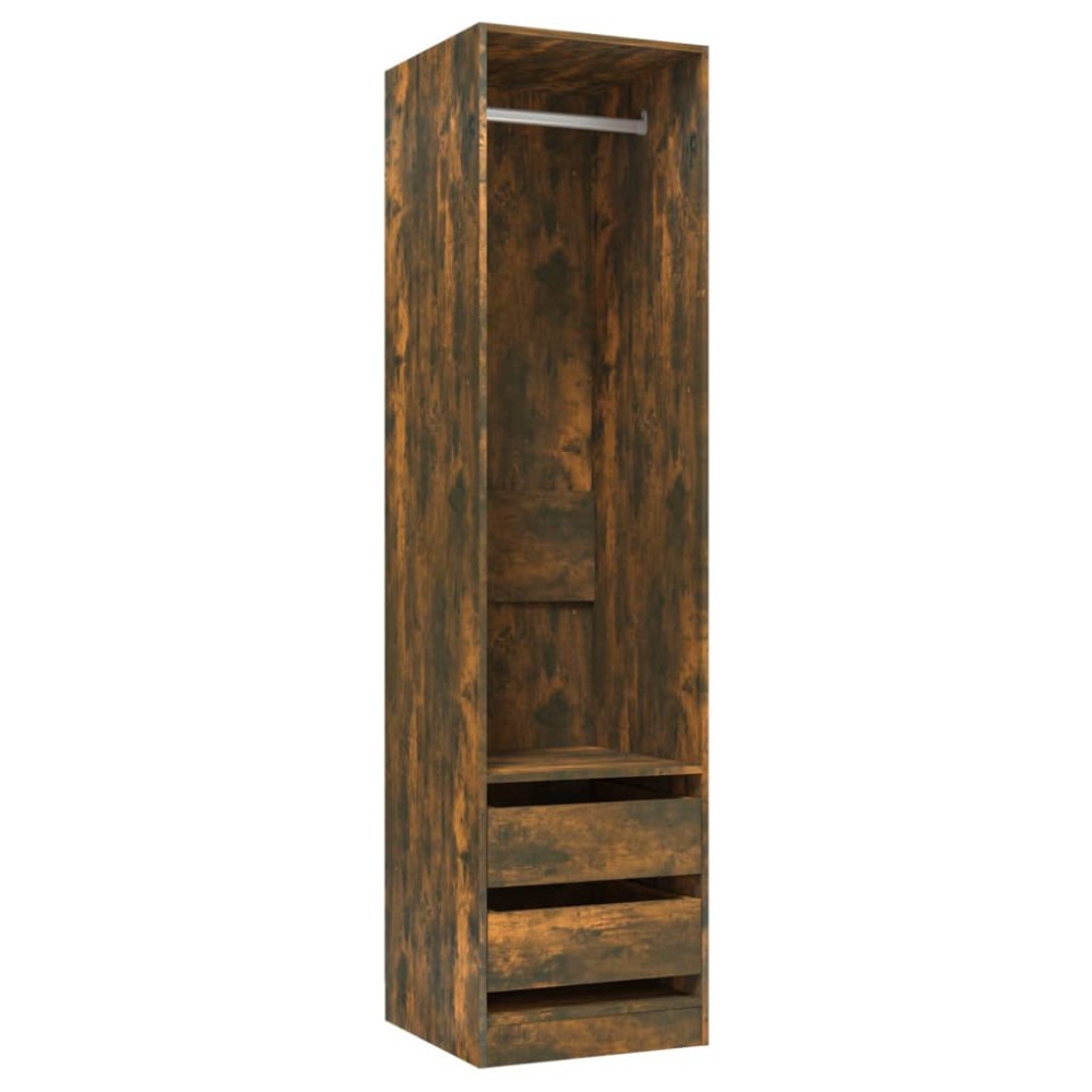 vidaXL Șifonier cu sertare stejar fumuriu 50x50x200 cm lemn prelucrat