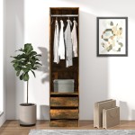 vidaXL Șifonier cu sertare stejar fumuriu 50x50x200 cm lemn prelucrat vidaXL Șifonier cu sertare stejar fumuriu 50x50x200 cm lemn prelucrat