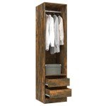 vidaXL Șifonier cu sertare stejar fumuriu 50x50x200 cm lemn prelucrat vidaXL Șifonier cu sertare stejar fumuriu 50x50x200 cm lemn prelucrat