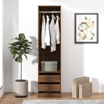 vidaXL Șifonier cu sertare, stejar maro, 50x50x200 cm, lemn prelucrat vidaXL Șifonier cu sertare, stejar maro, 50x50x200 cm, lemn prelucrat