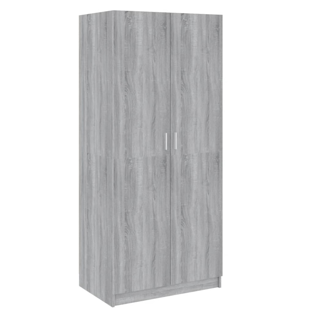 vidaXL Șifonier, gri sonoma, 80x52x180 cm, lemn prelucrat