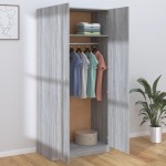 vidaXL Șifonier, gri sonoma, 90x52x200 cm, lemn prelucrat vidaXL Șifonier, gri sonoma, 90x52x200 cm, lemn prelucrat