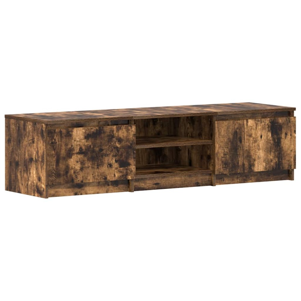 vidaXL Comodă TV, stejar fumuriu, 140x40x35,5 cm, lemn prelucrat