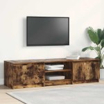 vidaXL Comodă TV, stejar fumuriu, 140x40x35,5 cm, lemn prelucrat vidaXL Comodă TV, stejar fumuriu, 140x40x35,5 cm, lemn prelucrat