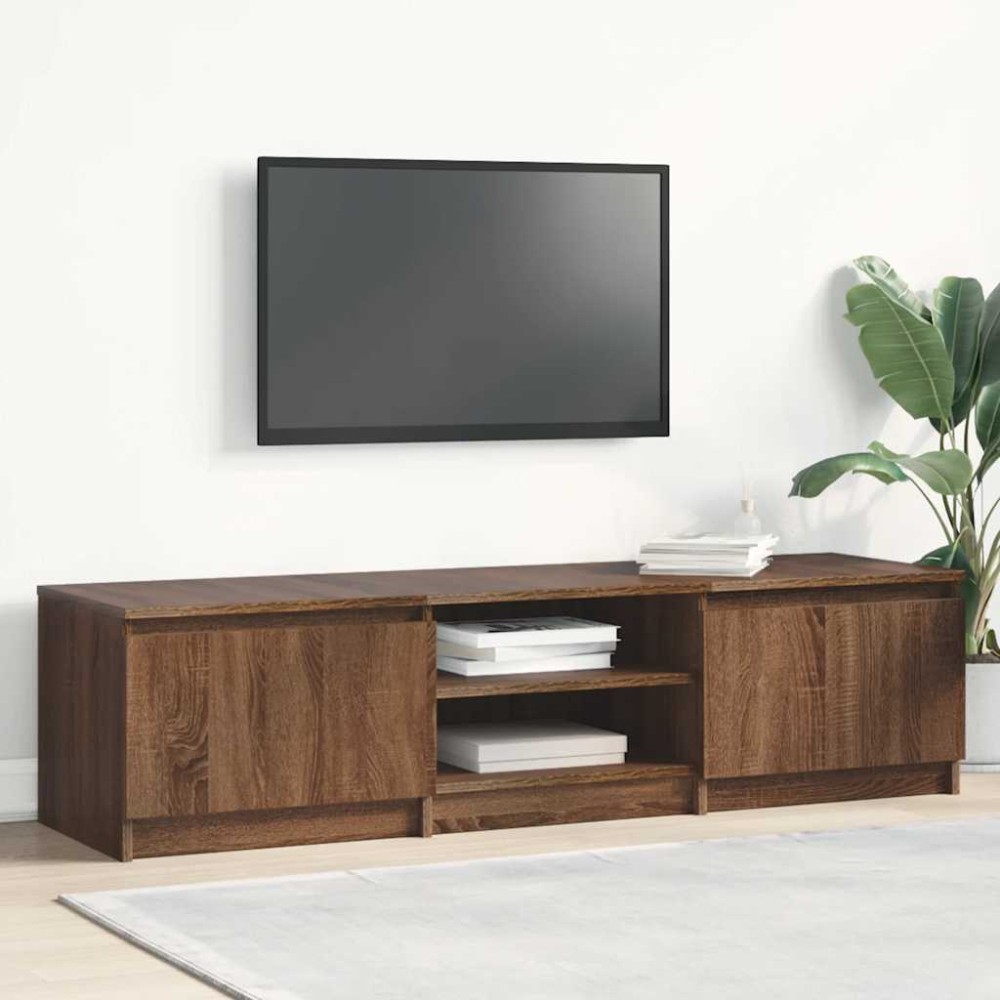 vidaXL Comodă TV, stejar maro, 140x40x35,5 cm, lemn prelucrat