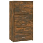 vidaXL Servantă cu 6 sertare, stejar fumuriu, 50x34x96 cm, lemn vidaXL Servantă cu 6 sertare, stejar fumuriu, 50x34x96 cm, lemn