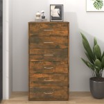 vidaXL Servantă cu 6 sertare, stejar fumuriu, 50x34x96 cm, lemn vidaXL Servantă cu 6 sertare, stejar fumuriu, 50x34x96 cm, lemn