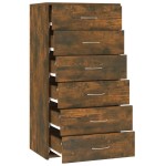 vidaXL Servantă cu 6 sertare, stejar fumuriu, 50x34x96 cm, lemn vidaXL Servantă cu 6 sertare, stejar fumuriu, 50x34x96 cm, lemn