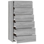 vidaXL Servantă cu 6 sertare, stejar fumuriu, 50x34x96 cm, lemn