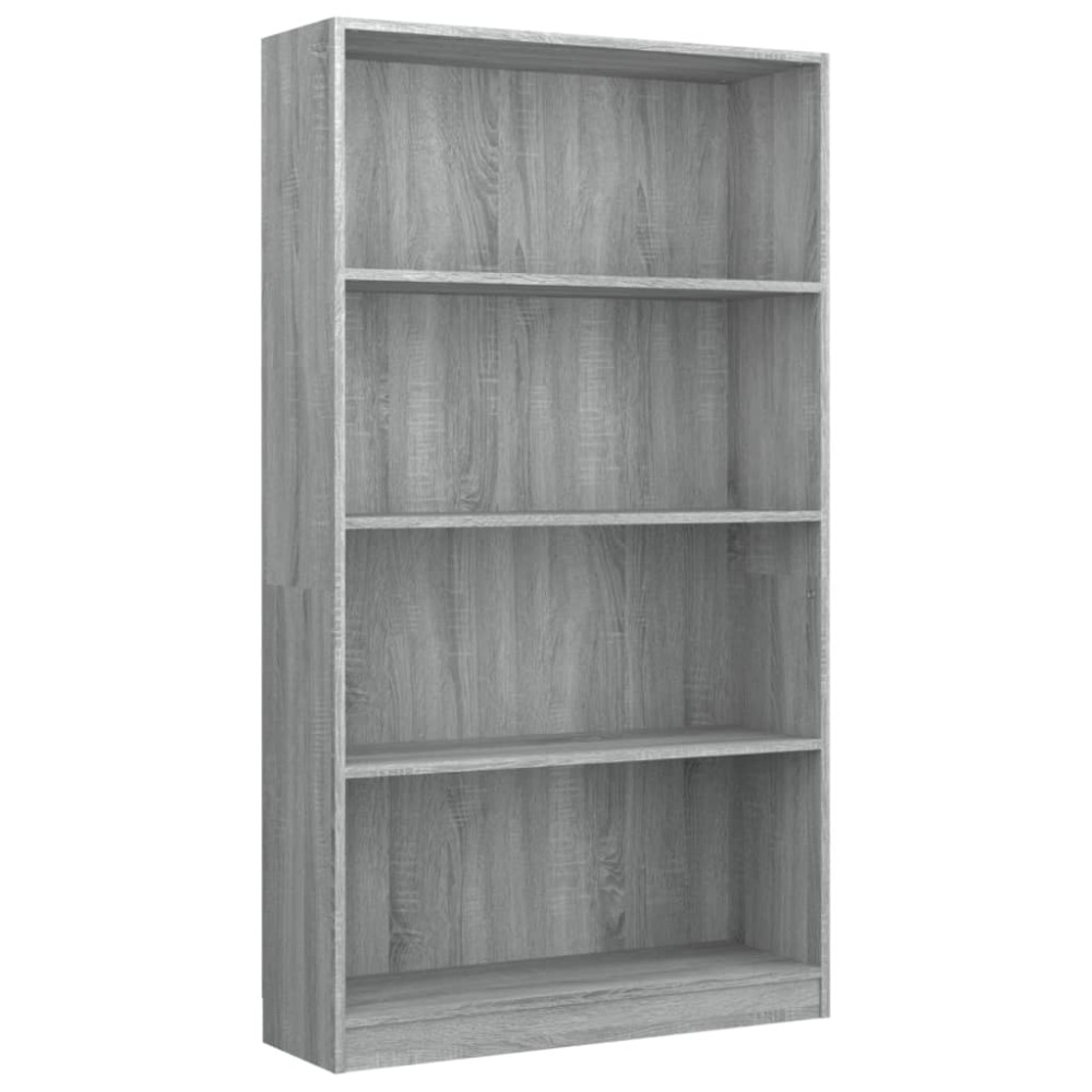 vidaXL Bibliotecă cu 4 niveluri gri sonoma 80x24x142 cm lemn compozit