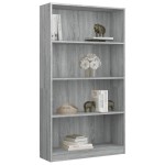 vidaXL Bibliotecă cu 4 niveluri gri sonoma 80x24x142 cm lemn compozit vidaXL Bibliotecă cu 4 niveluri gri sonoma 80x24x142 cm lemn compozit