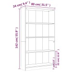 vidaXL Bibliotecă cu 4 niveluri gri sonoma 80x24x142 cm lemn compozit vidaXL Bibliotecă cu 4 niveluri gri sonoma 80x24x142 cm lemn compozit