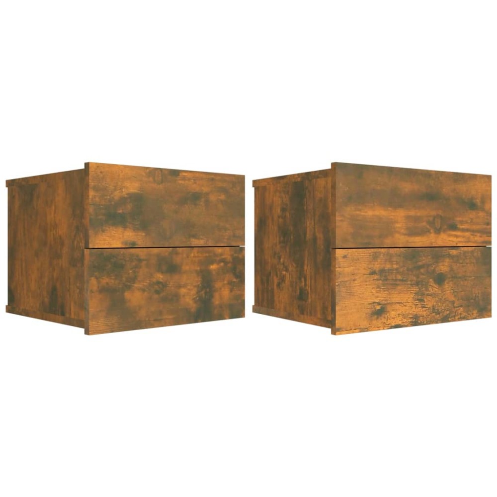 vidaXL Noptiere, 2 buc., stejar fumuriu, 40x30x30 cm, lemn prelucrat