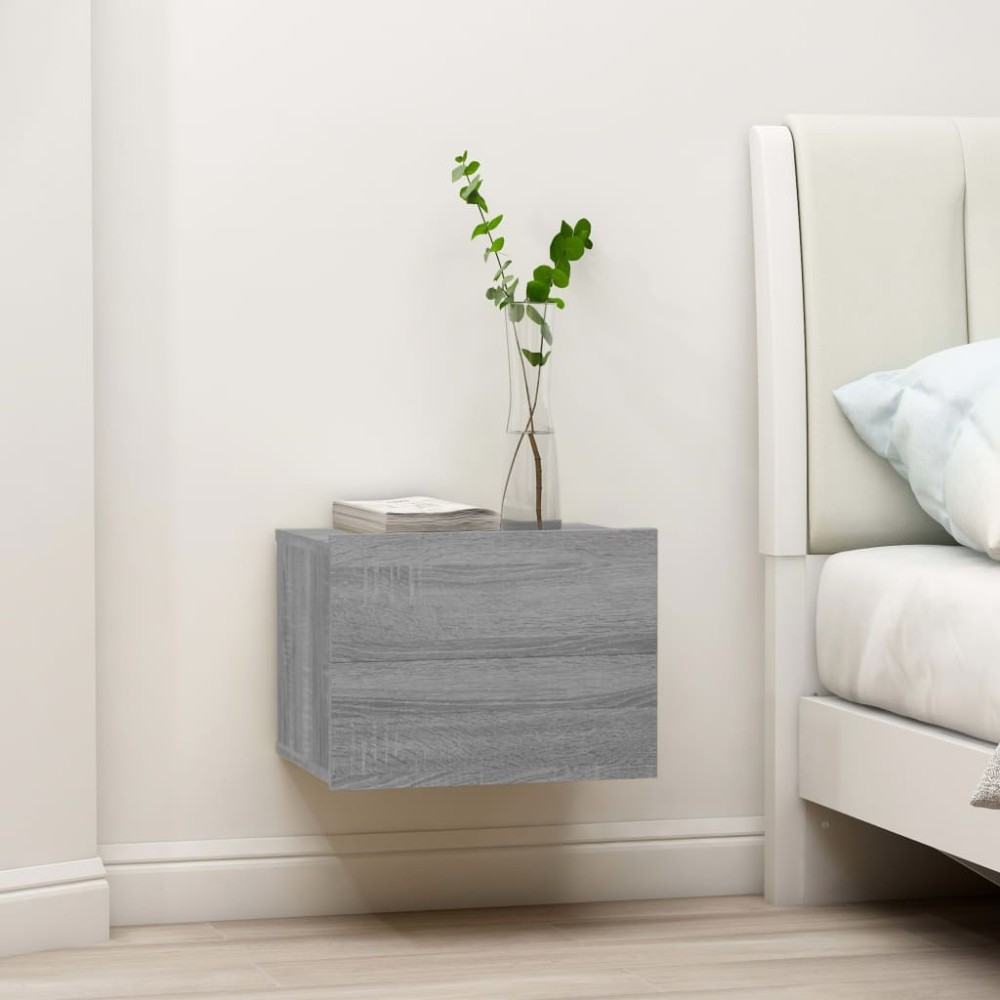 vidaXL Noptiere, 2 buc., gri sonoma, 40x30x30 cm, lemn prelucrat