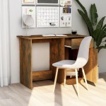 vidaXL Birou, stejar fumuriu, 100x50x76 cm, lemn prelucrat