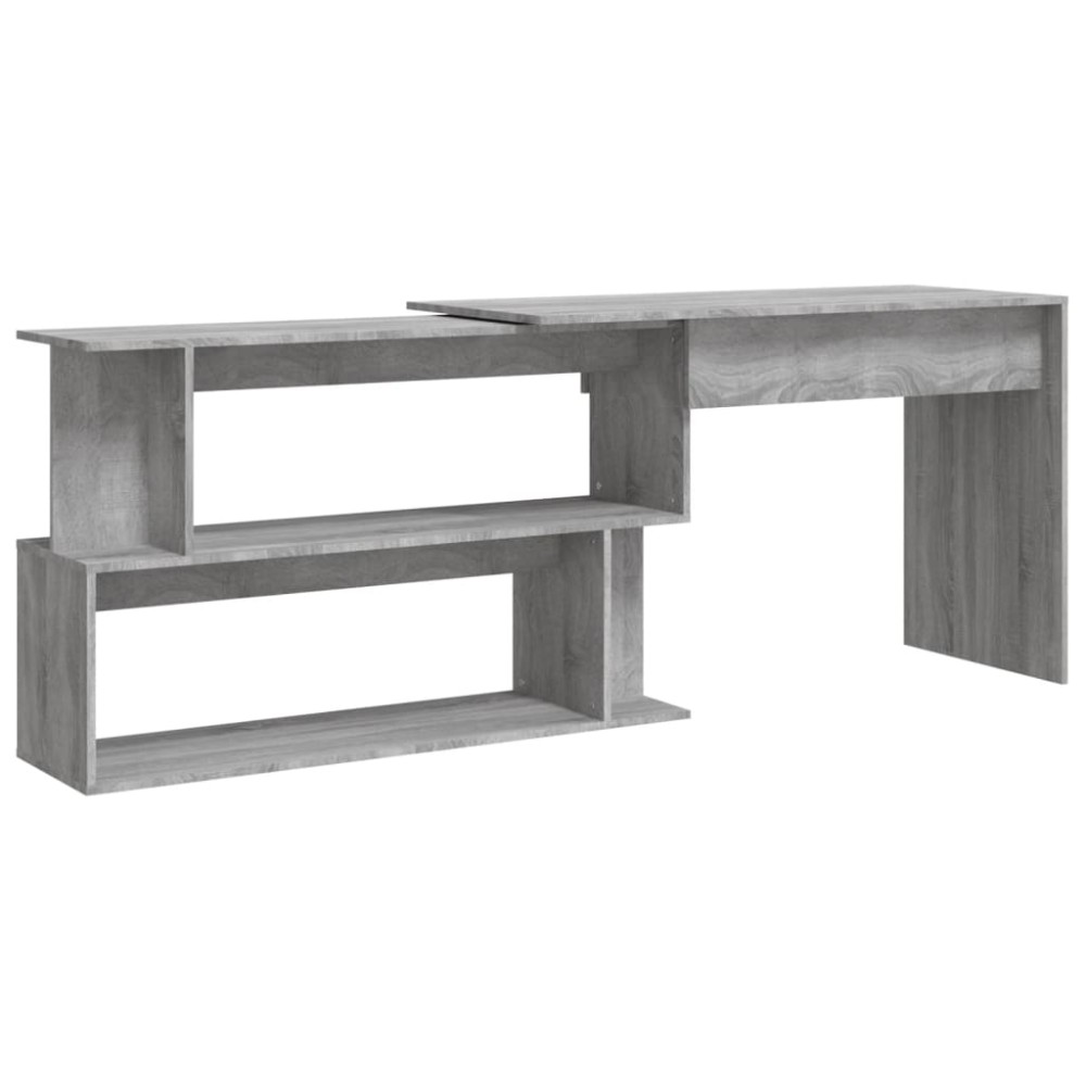 vidaXL Birou de colț, gri sonoma, 200x50x76 cm, lemn prelucrat