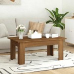 vidaXL Măsuță de cafea, stejar maro, 100x60x42 cm, lemn prelucrat vidaXL Măsuță de cafea, stejar maro, 100x60x42 cm, lemn prelucrat