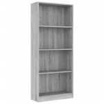 vidaXL Bibliotecă cu 4 niveluri gri sonoma 60x24x142 cm lemn compozit vidaXL Bibliotecă cu 4 niveluri gri sonoma 60x24x142 cm lemn compozit