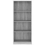 vidaXL Bibliotecă cu 4 niveluri gri sonoma 60x24x142 cm lemn compozit vidaXL Bibliotecă cu 4 niveluri gri sonoma 60x24x142 cm lemn compozit