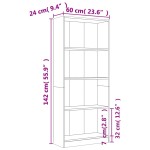 vidaXL Bibliotecă cu 4 niveluri gri sonoma 60x24x142 cm lemn compozit vidaXL Bibliotecă cu 4 niveluri gri sonoma 60x24x142 cm lemn compozit