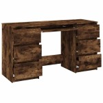 vidaXL Birou, stejar fumuriu, 140x50x77 cm, lemn prelucrat