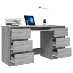 vidaXL Birou, gri sonoma, 140x50x77 cm, lemn prelucrat