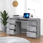 vidaXL Birou, gri sonoma, 140x50x77 cm, lemn prelucrat