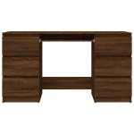 vidaXL Birou, stejar maro, 140x50x77 cm, lemn prelucrat