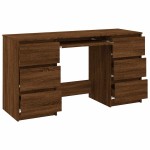 vidaXL Birou, stejar maro, 140x50x77 cm, lemn prelucrat
