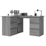 vidaXL Birou de colț, gri sonoma, 145x100x76 cm, lemn prelucrat