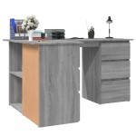 vidaXL Birou de colț, gri sonoma, 145x100x76 cm, lemn prelucrat