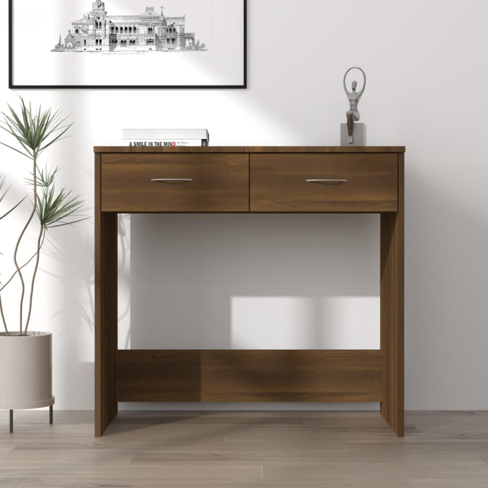 vidaXL Birou Stejar maro 80x40x75 cm Lemn prelucrat