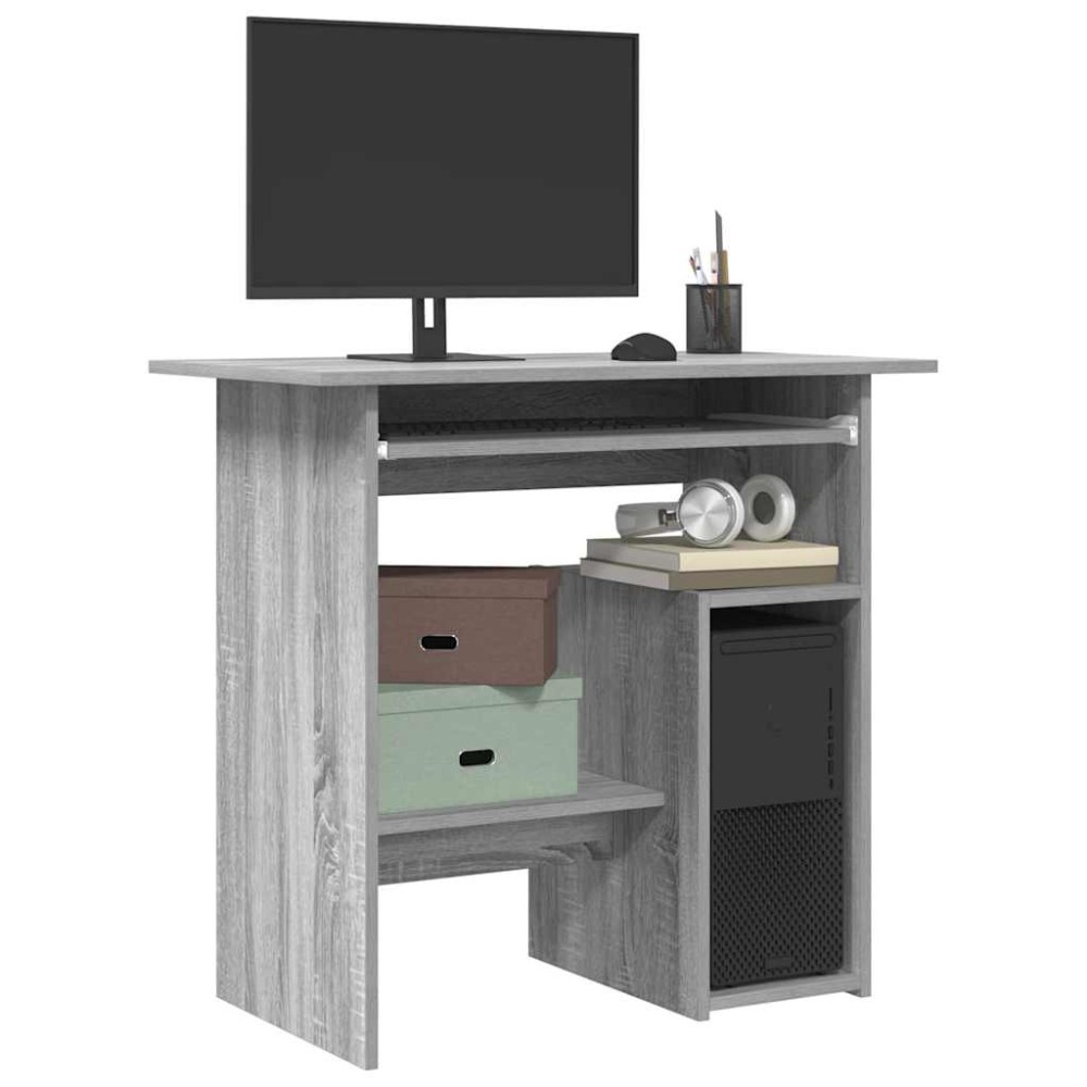 vidaXL Birou, gri sonoma, 80x45x74 cm, lemn prelucrat