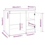vidaXL Birou, stejar fumuriu, 100x50x76 cm, lemn prelucrat