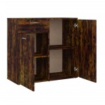 vidaXL Dulap, stejar fumuriu, 80x36x75 cm, lemn compozit