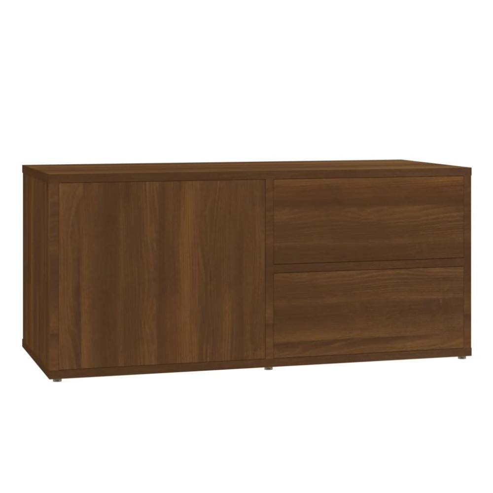 vidaXL Comodă TV, stejar maro, 80x34x36 cm, lemn prelucrat
