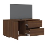 vidaXL Comodă TV, stejar maro, 80x34x36 cm, lemn prelucrat vidaXL Comodă TV, stejar maro, 80x34x36 cm, lemn prelucrat