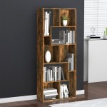 vidaXL Bibliotecă, stejar fumuriu, 67x24x161 cm, lemn prelucrat vidaXL Bibliotecă, stejar fumuriu, 67x24x161 cm, lemn prelucrat