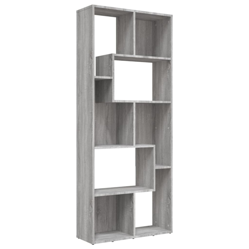 vidaXL Bibliotecă, gri sonoma, 67x24x161 cm, lemn prelucrat